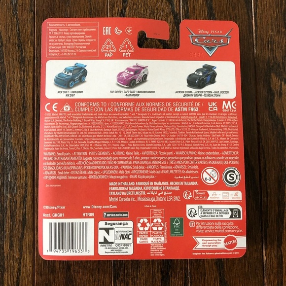 Disney Pixar Cars Mini Racers 3-Pack Jackson Storm, Nick Shift & Flip Dover NEW! - Picture 2 of 5